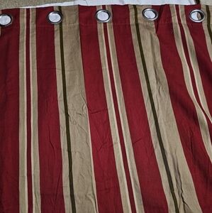 Woolrich Brand Red and Tan Striped Curtain Panels 84 Length (6 Panels)